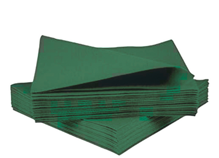 منديل أخضر مطوي مكون من طبقتين 33 × 33 سم - 50 قطعة