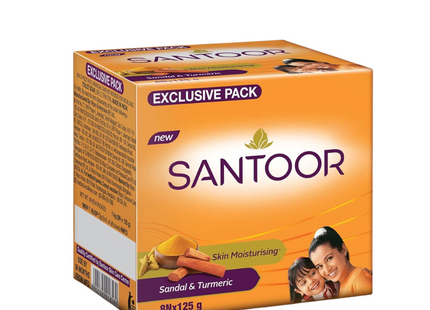 صابون سانتور 125 جرام × 4، برائحة الصندل والكركم