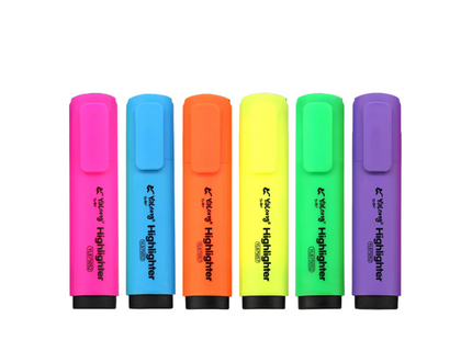 Yalong Hot Sale Multi Colors Art Markers Flat Square Barrel 6 Colors Highlighter
