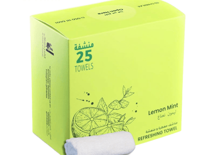 Wet Refreshing Towels 25 Pieces 22x22 cm - Lemon Mint