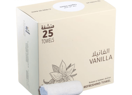 Wet Refreshing Towels 25 Pieces 22x22 cm - Vanilla