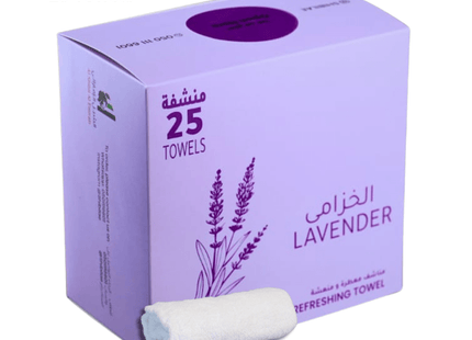 Wet Refreshing Towels 25 Pieces 22x22 cm - Lavender