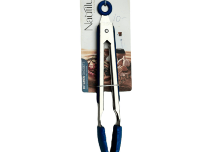 مقابض تقليب من الفولاذ المقاوم للصدأ ذات أطراف عريضة ومقابض سيليكون، وملقط طعام من السيليكون