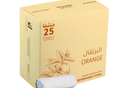 Wet Refreshing Towels 25 Pieces 22x22 cm - Orange