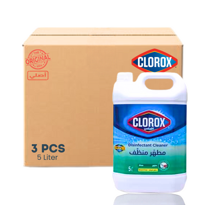 منظف ومطهر كلوركس ٥ لتر - علبة كرتون - ٣ قطع - صنوبر