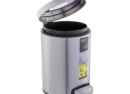 Stainless Steel Pedal Trash Bin,, Silver - 12L