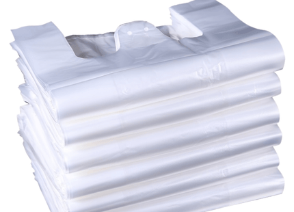 أكياس تسوق بلاستيكية بيضاء عالية الدقة متوسطة/كبيرة - مجموعة كبيرة