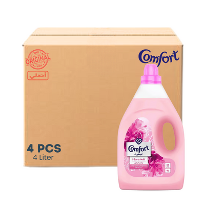 منعم الأقمشة كومفورت للملابس فائقة النعومة، برائحة فلورا الناعمة، 4 لتر