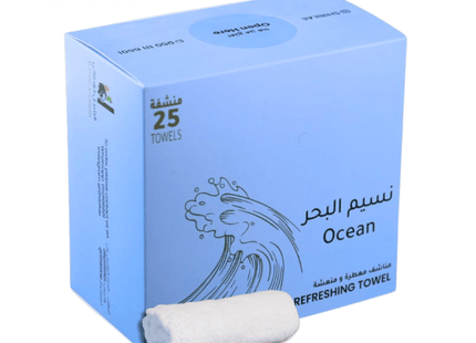 مناشف مبللة ومنعشة، ٢٥ قطعة، ٢٢×٢٢ سم - أوشن