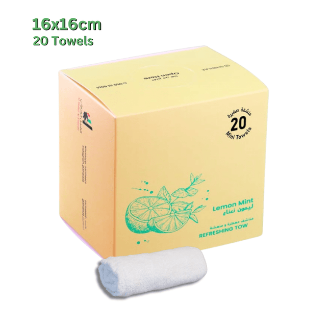 Wet Refreshing Towels 20 Pieces 16x16 cm - Lemon Mint