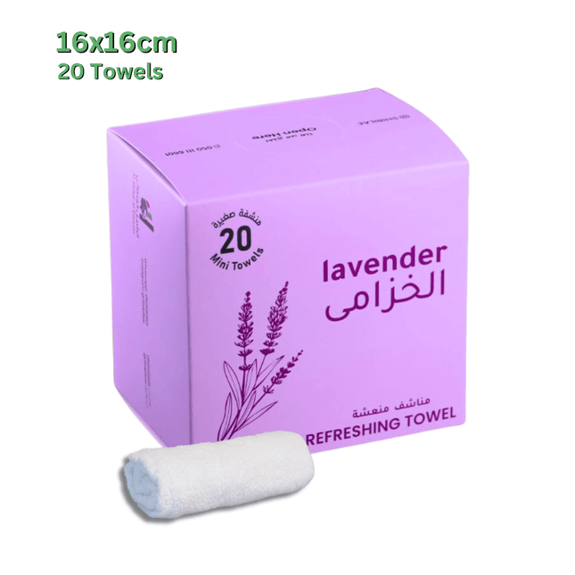 Wet Refreshing Towels 20 Pieces 16x16 cm - Lavender