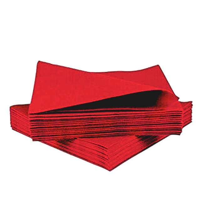 Napkins Folded Dinner  Red 33x33 cm Packet 50 Pieces