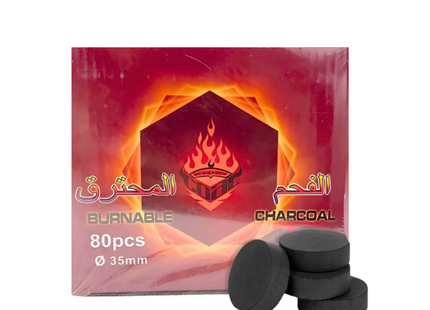 Burnable Charcoal ,35mm - 80 Pieces