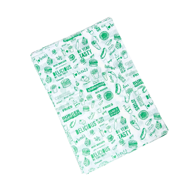 Sandwich Paper white/green 36x26 CM