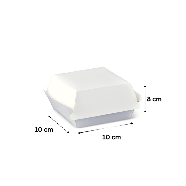 Kraft White Burger Box 10x10x8 cm
