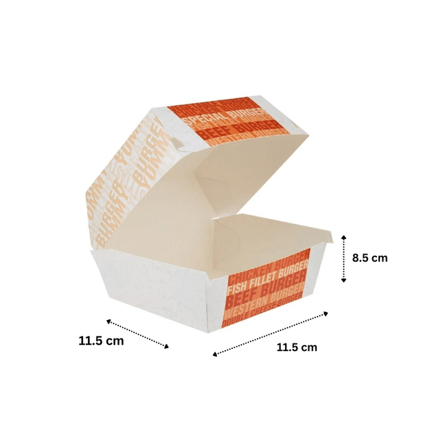 Burger Box Printed 11.5x11.5x8.5 cm