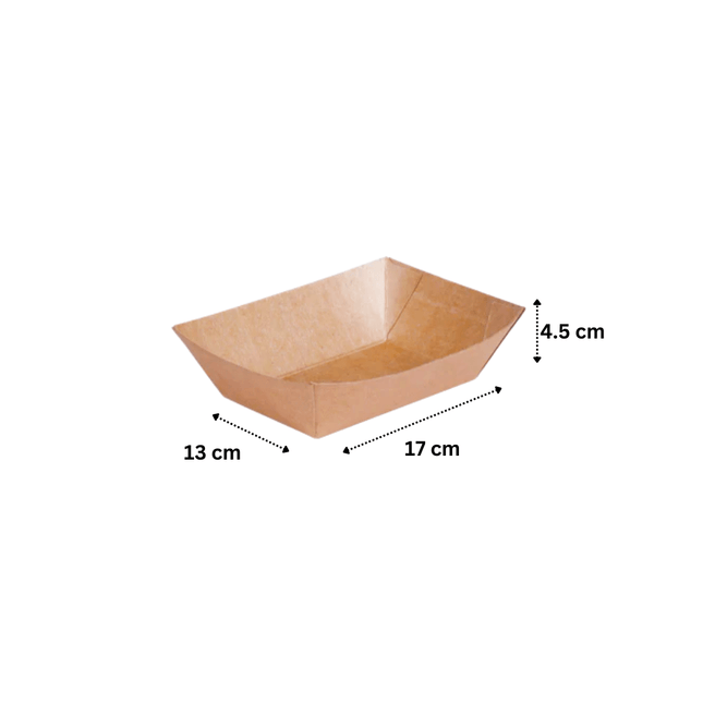 Kraft Boat Tray Small 17x13x4.5 cm