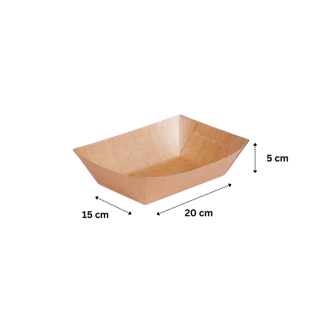 Kraft Boat Tray Medium 20x15x5 cm