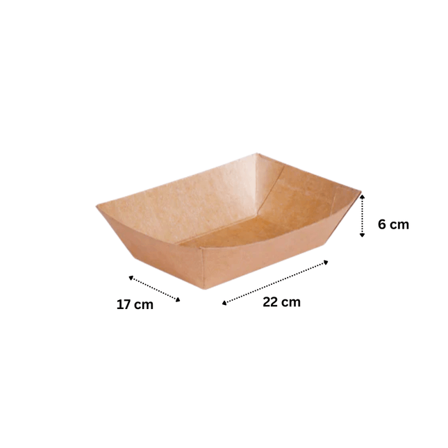 Kraft Boat Tray Large 22x17x6 cm