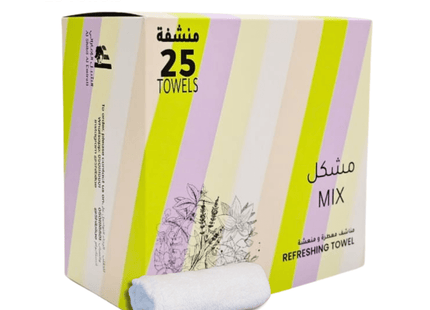مناشف مبللة ومنعشة ٢٥ قطعة ٢٢×٢٢ سم - مزيج