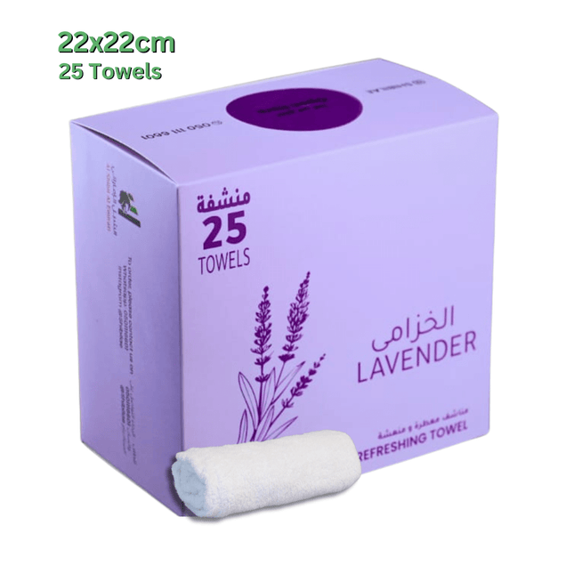 Wet Refreshing Towels 25 Pieces 22x22 cm - Lavender
