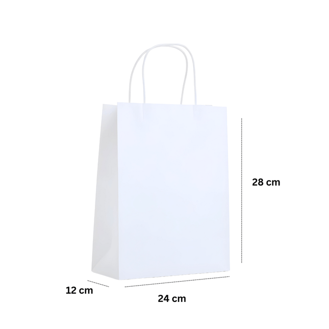 Paper Bag White 28x24x12 cm