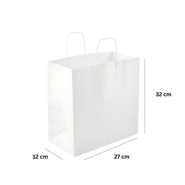 Paper Bag White 27x32x12 cm