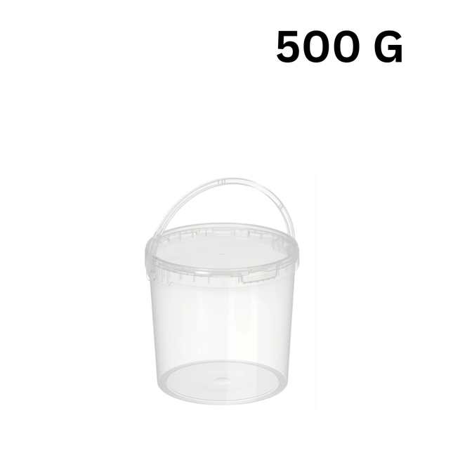 Clear Bucket + Lid + Handle 500 G