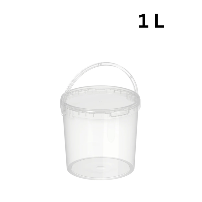 Clear Bucket + Lid + Handle 1 L
