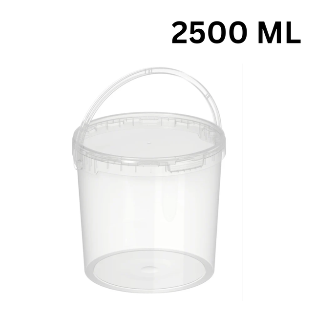 Clear Bucket + Lid + Handle 2500 ML