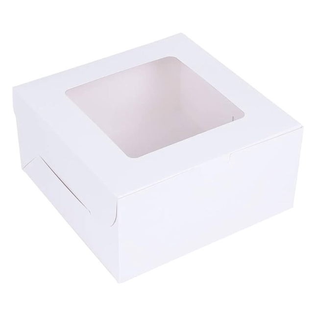 Cake Box White Window 26x26x12 cm
