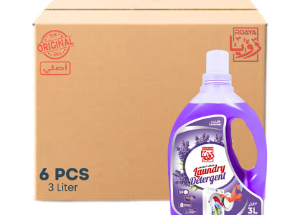Roaya Liquid Detergent Lavender 3L- 6 Pcs
