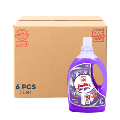 Roaya Liquid Detergent Lavender 3L- 6 Pcs