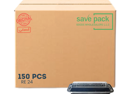 RE-24 Microwavable Container Black Base+Lid
