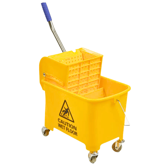 Yellow Mop Bucket With Wheels & Wringer