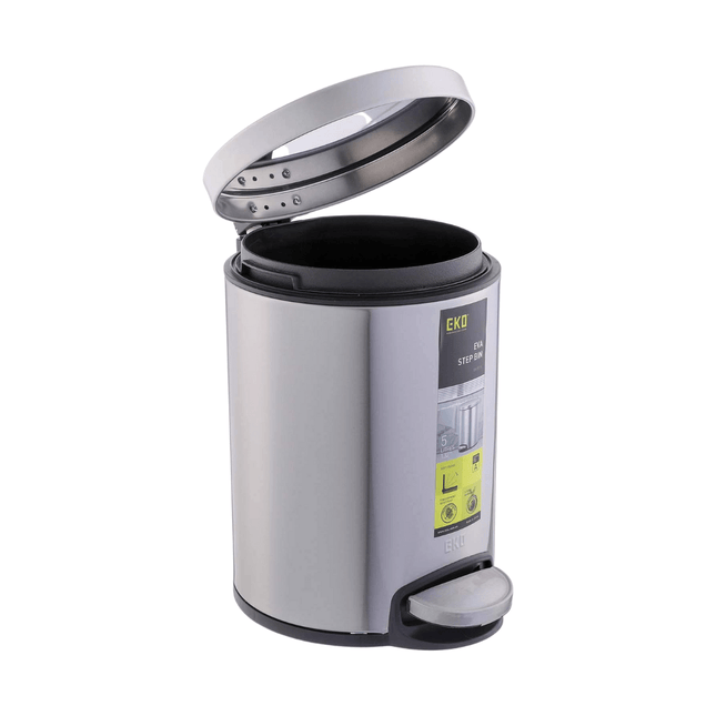 Stainless Steel Pedal Trash Bin,, Silver - 12L