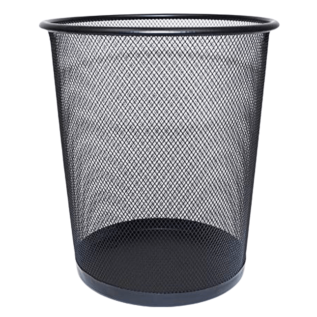 Office Trash Bin Metal, Black