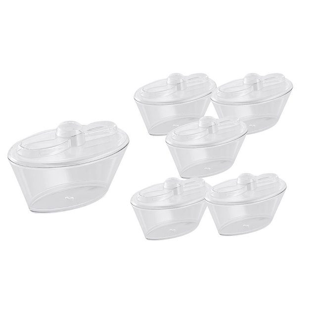 Dessert Cups with lid & spoon - 6 Pieces