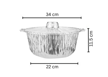 Aluminium Pots 34 cm With Lid 10 Pcs