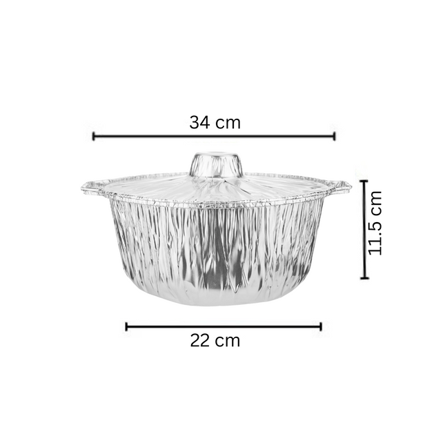 Aluminium Pots 34 cm With Lid 10 Pcs