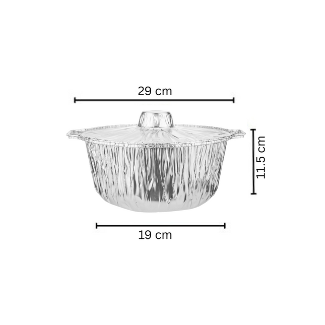 Aluminium Pots 29 cm With Lid - 10 Pcs