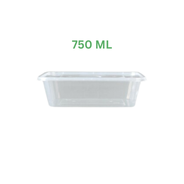 Clear Rectangle Microwave Container 750 Ml