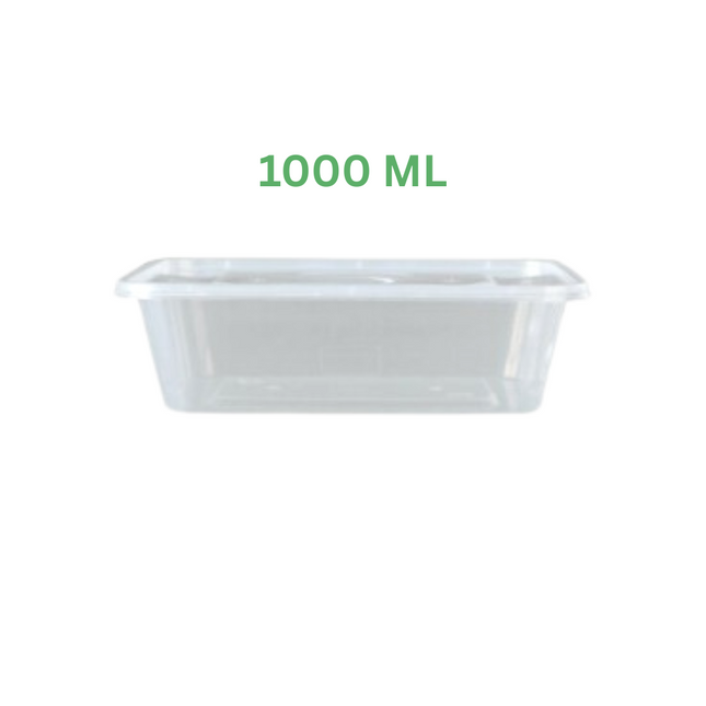 Clear Rectangle Microwave Container 1000 Ml
