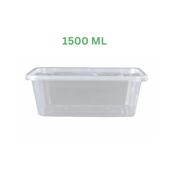 Clear Rectangle Microwave Container 1500 Ml