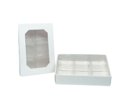 Cupcake Box with Clear Window – 4 Sections