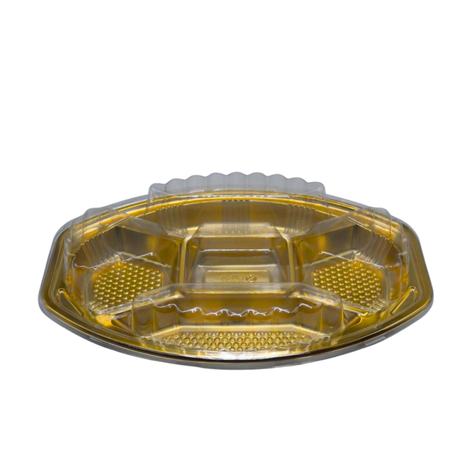 JY8528T Gold Oval Tray  5 Sec