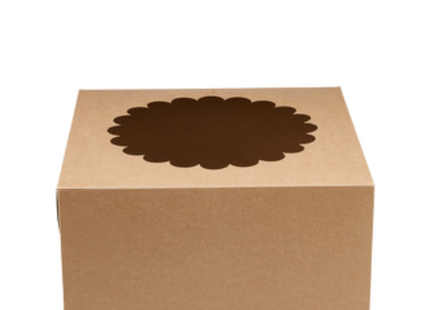 Kraft Cake Box Round With Window 30 x 30 cm