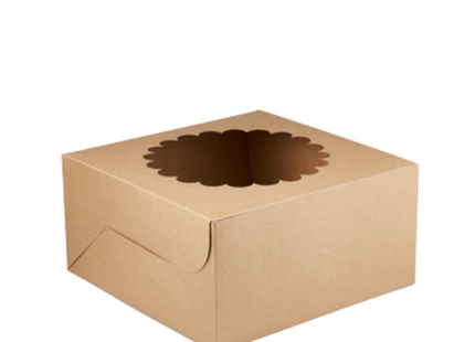 Kraft Cake Box Round With Window 30 x 30 cm