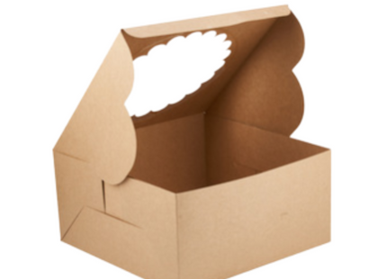 Kraft Cake Box Round With Window 30 x 30 cm