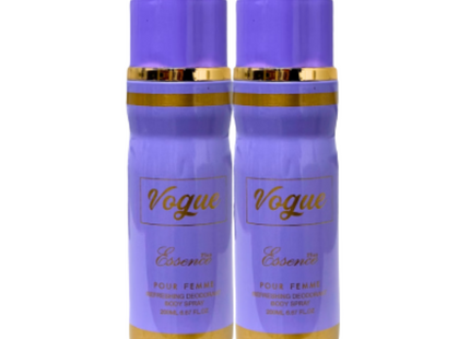 Pefreshing Deodorant Body Spray Essence - Vogue 200 ML X2